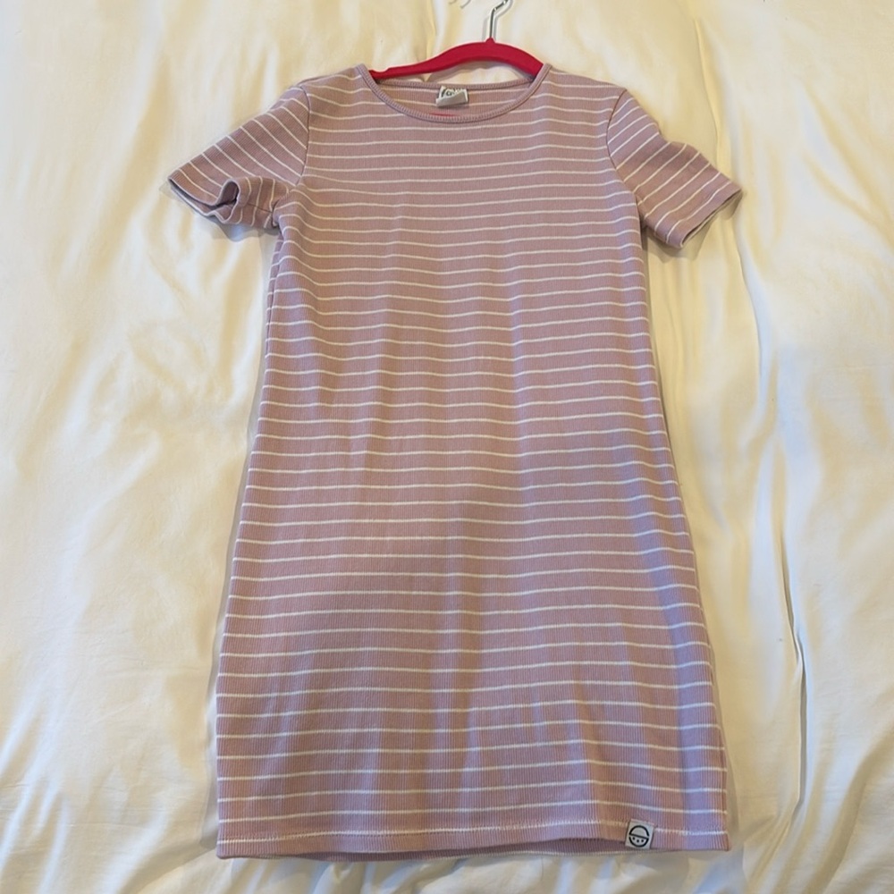 pink striped dress